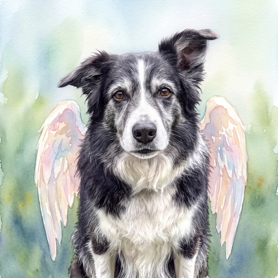 Angel Wings memorial portrait created from that photo