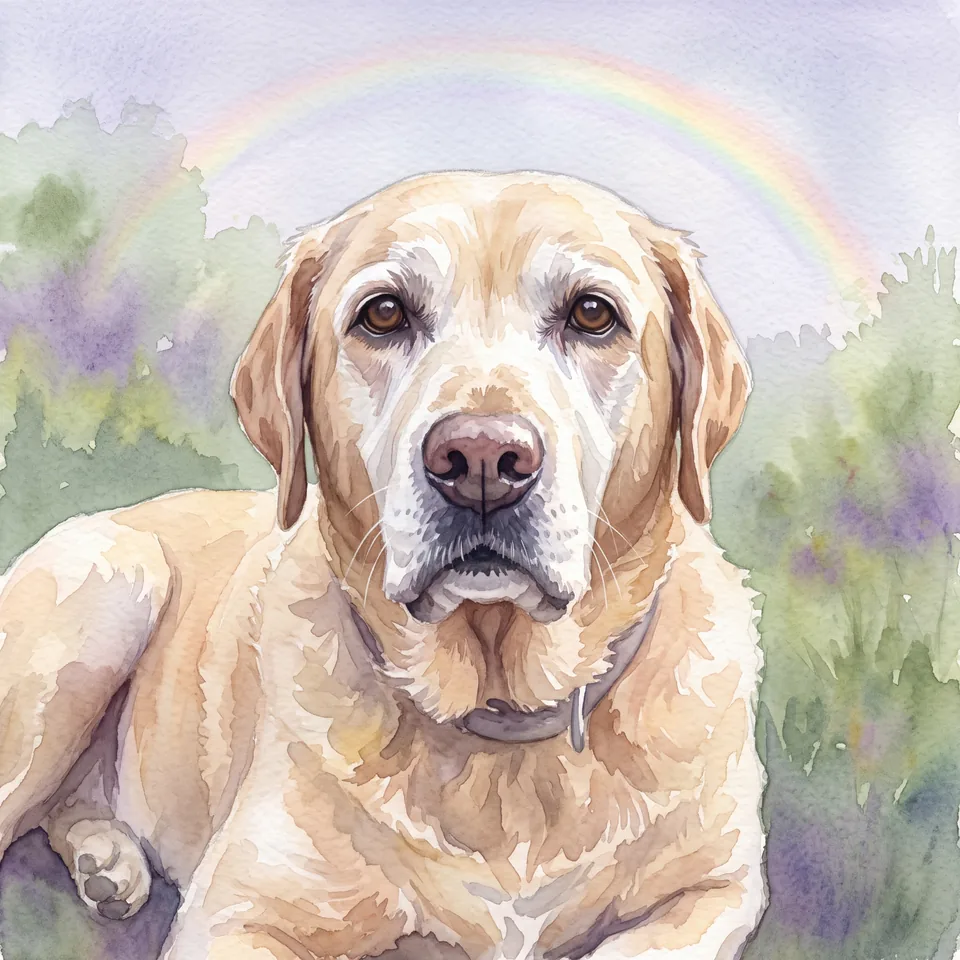 Rainbow Bridge memorial portrait created from that photo