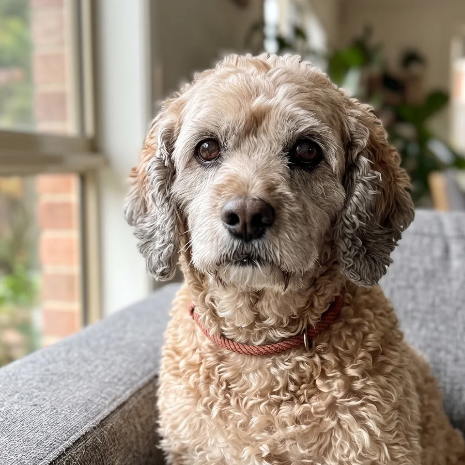 Senior Cavoodle photo used for the Rainbow Bridge example