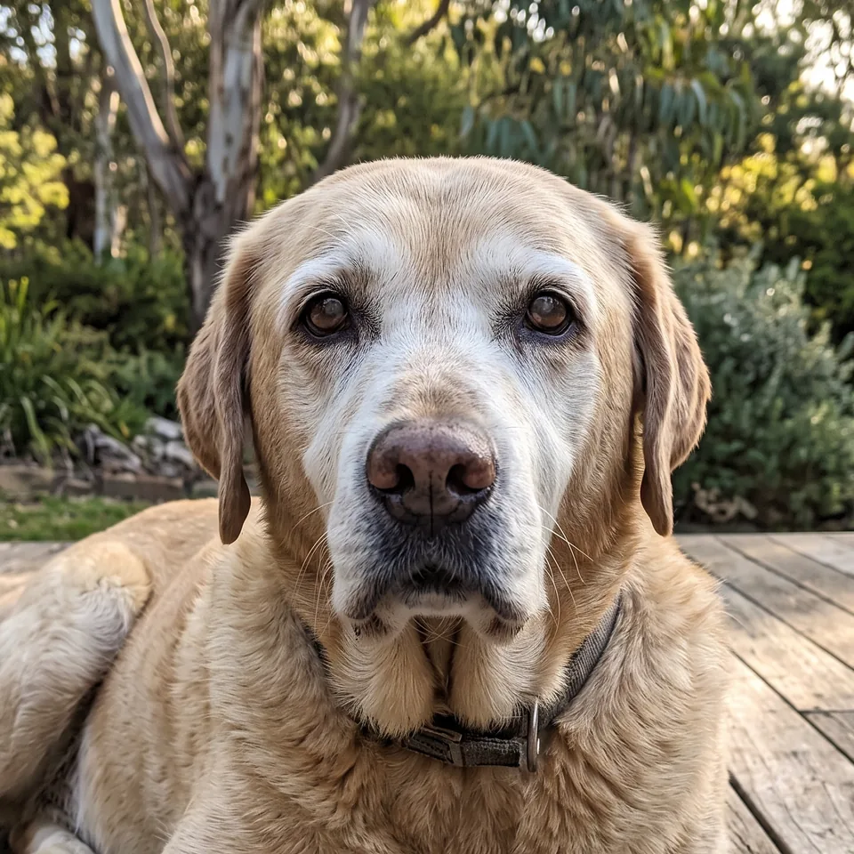 Senior Labrador photo used for the memorial example